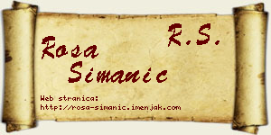 Rosa Simanić vizit kartica